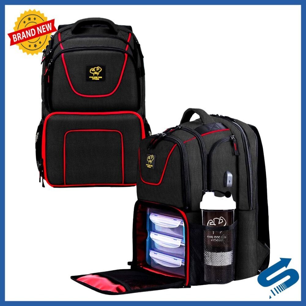 Insulated Meal Prep Backpack with Laptop Compartment Hiking Travel Adjustable